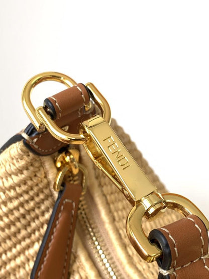 Gold Woven Top Handle Bag