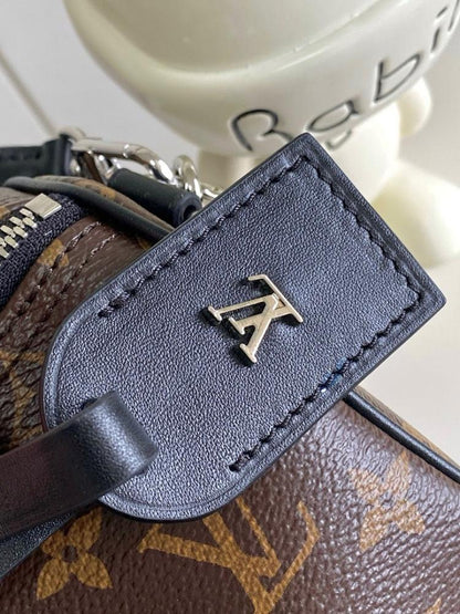 Stylish Black Monogram Leather Shoulder Bag – Special Edition
