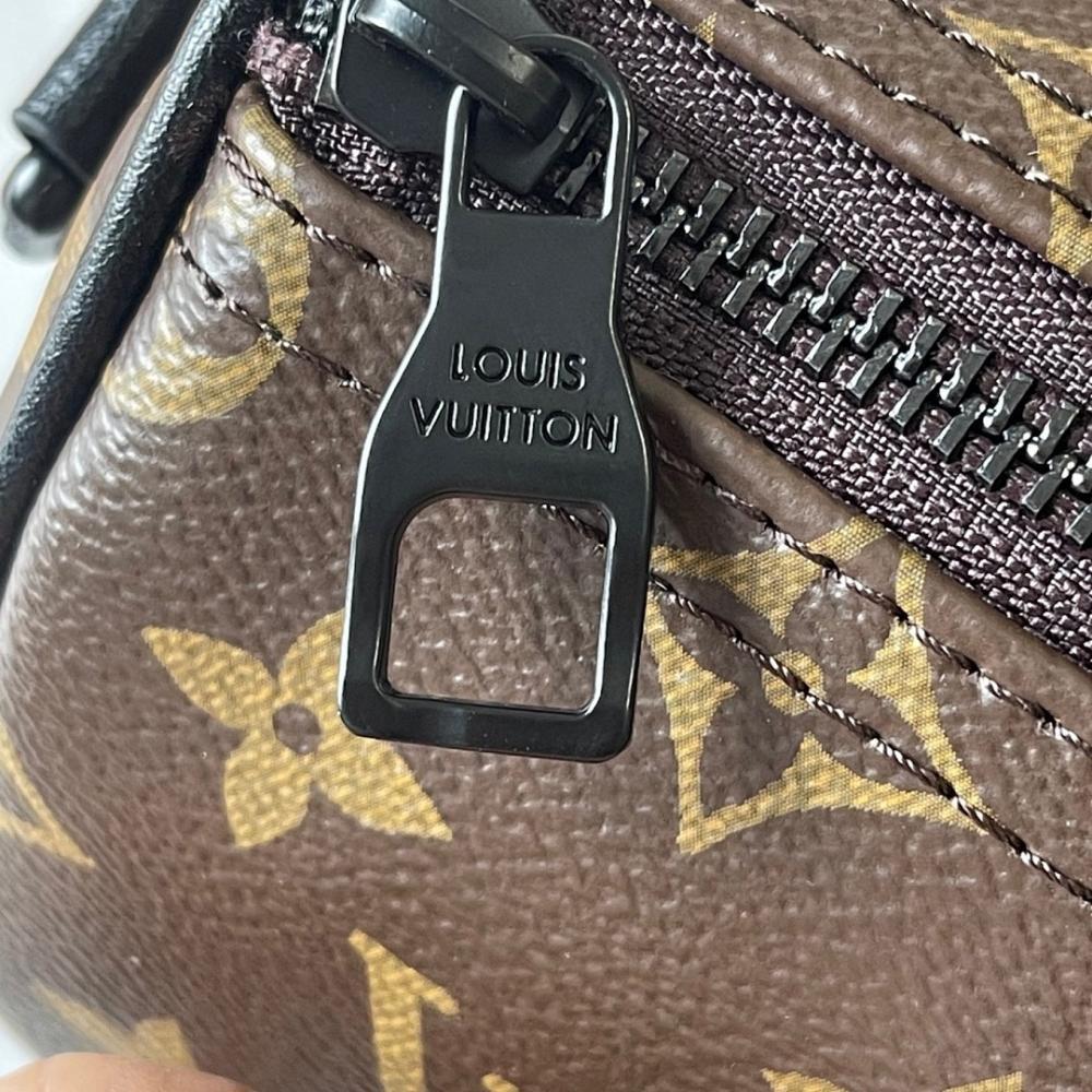 Keepall Green Leather Travel Bag