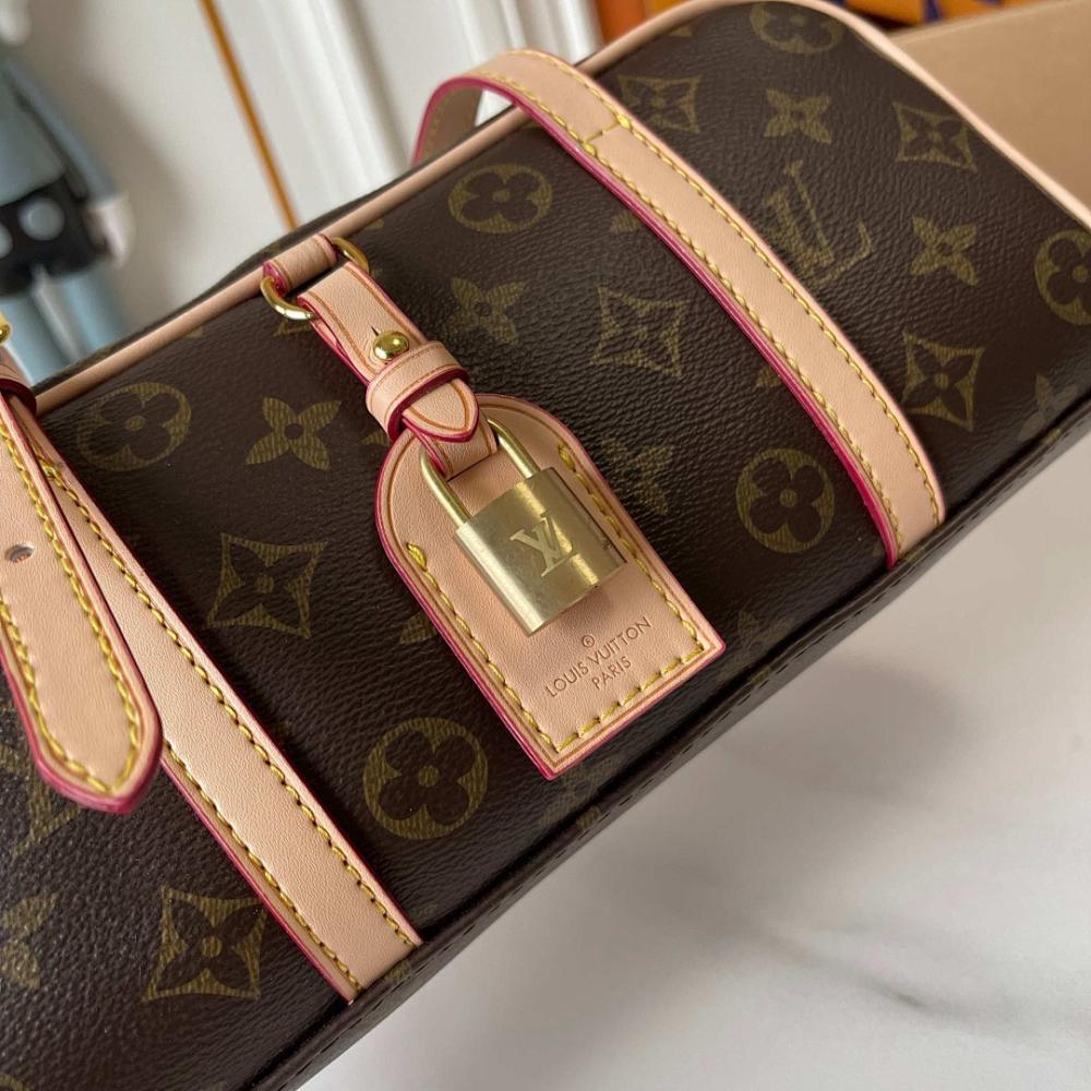 Stylish Monogram Leather Top Handle Bag – Limited Edition