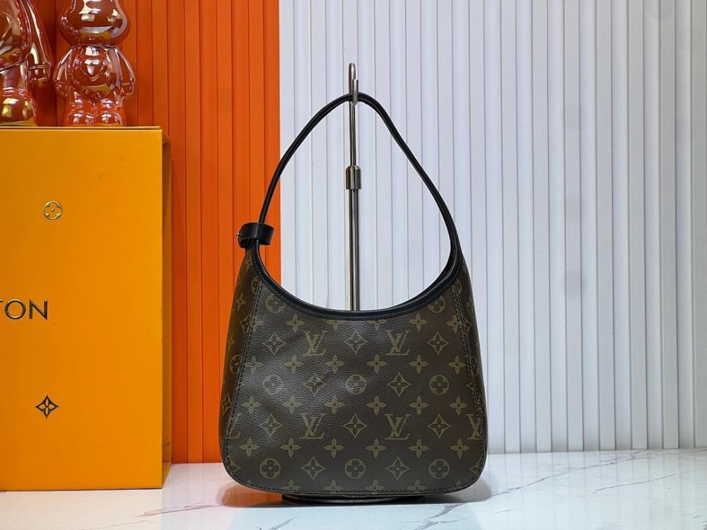 Modern Elegant Monogram Leather Hobo Bag