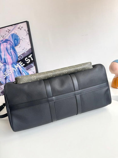 Keepall Monogram Leather Travel Bag