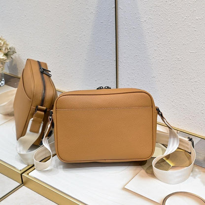 Modern Refined Black Monogram Leather Crossbody Bag