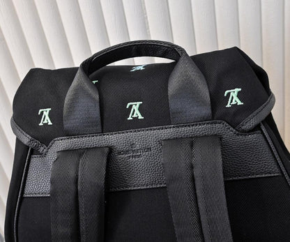 Elegant Refined Embroidered Denim Backpack