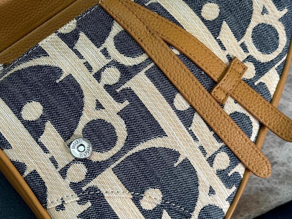 Modern Stylish Brown Embroidered Calfskin Crossbody Bag