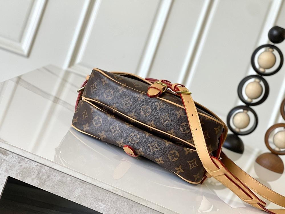 Modern Italian-Inspired Monogram Leather Shoulder Bag
