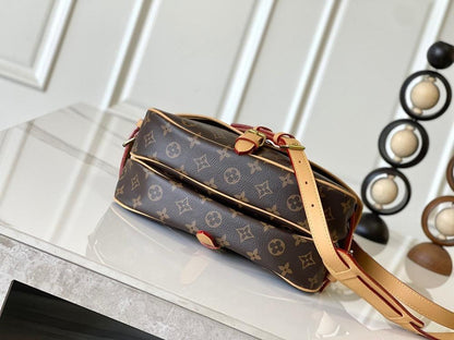 Modern Italian-Inspired Monogram Leather Shoulder Bag
