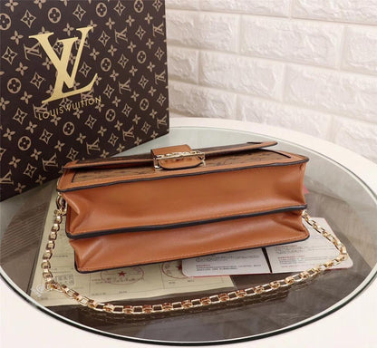 Stylish Premium Monogram Leather Top Handle Bag