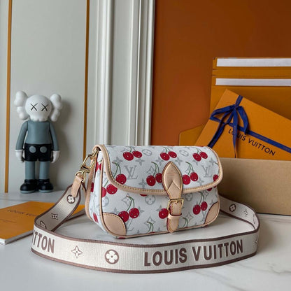 Diane Embroidered Leather Shoulder Bag