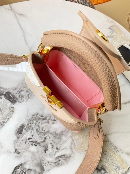 Modern Refined Gold Leather Crossbody Bag