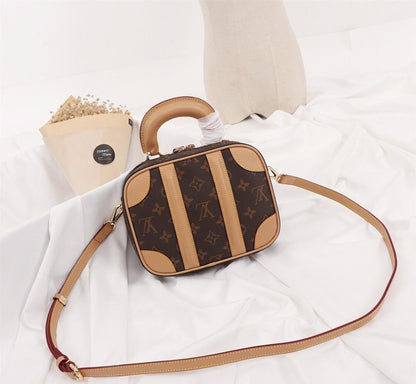 Luxury Elegant Gold Monogram Calfskin Shoulder Bag