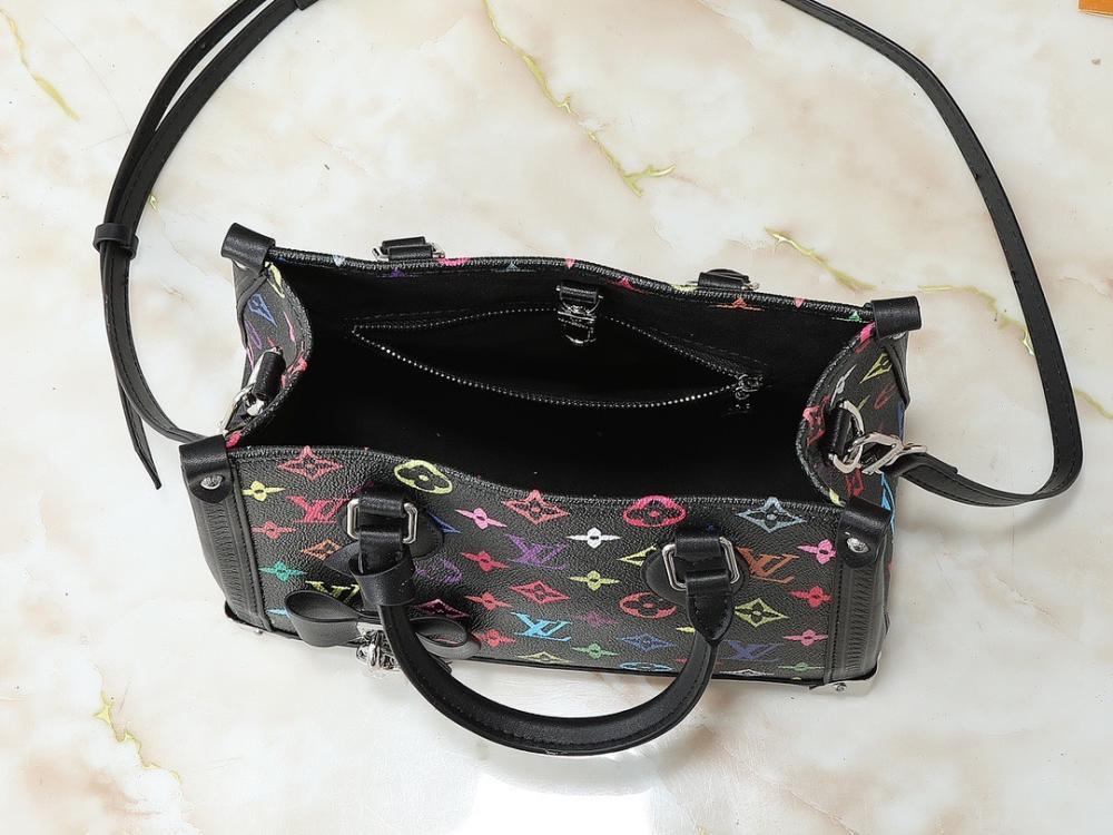 Modern Italian-Inspired Monogram Leather Shoulder Bag