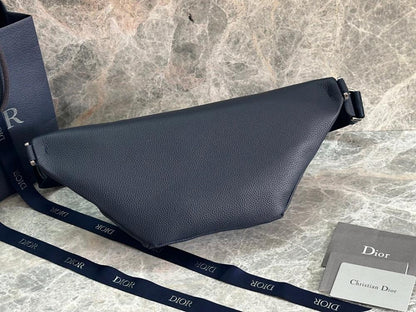 Elegant Refined Blue Calfskin Bag