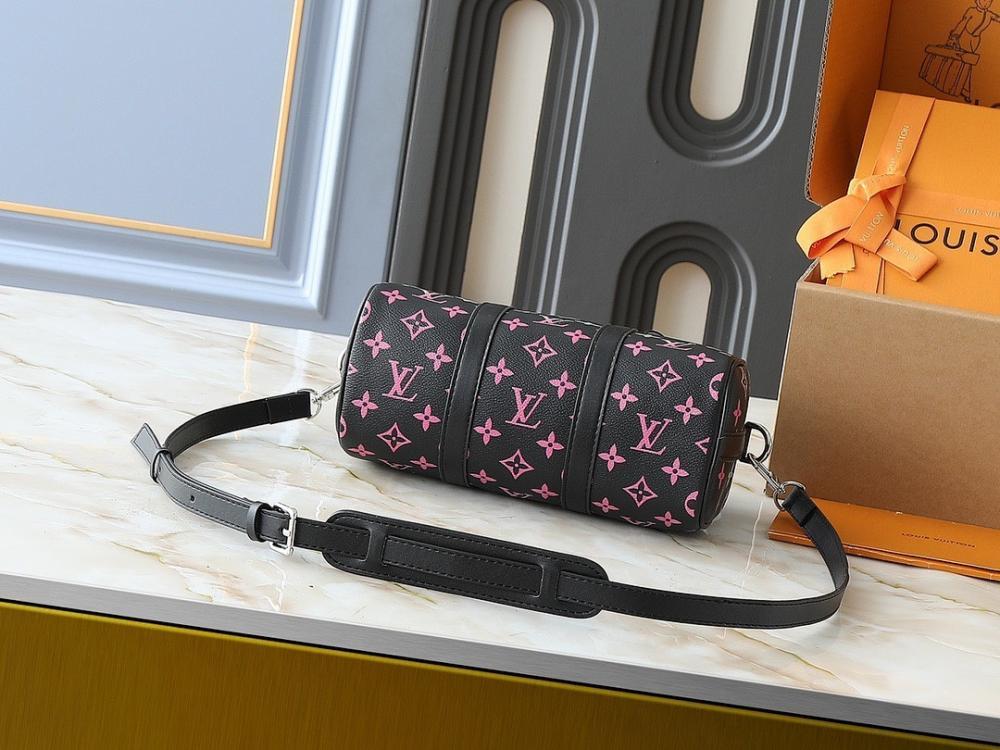 Modern Italian-Inspired Monogram Leather Shoulder Bag
