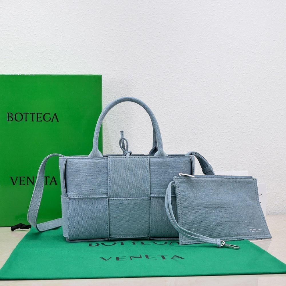 Modern Denim Top Handle Bag
