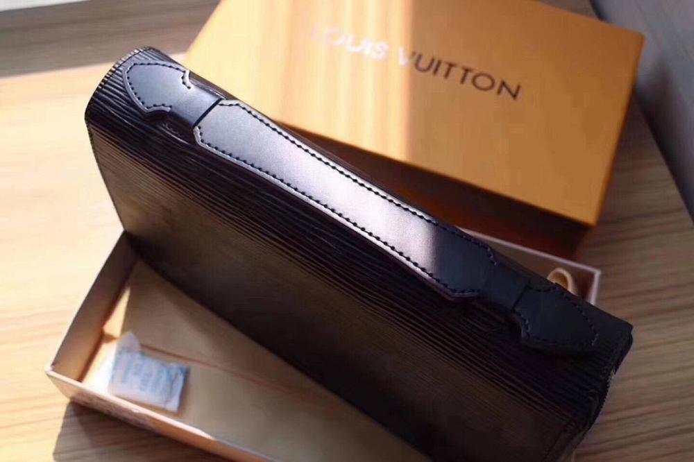 Classic Elegant Black Monogram Leather Wallet