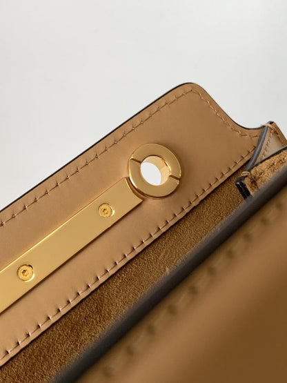 Gold Leather Crossbody Bag