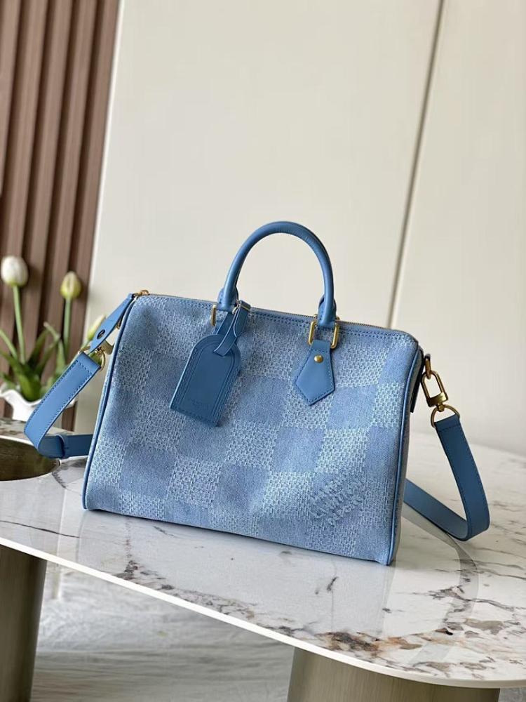 Modern Refined Denim Top Handle Bag