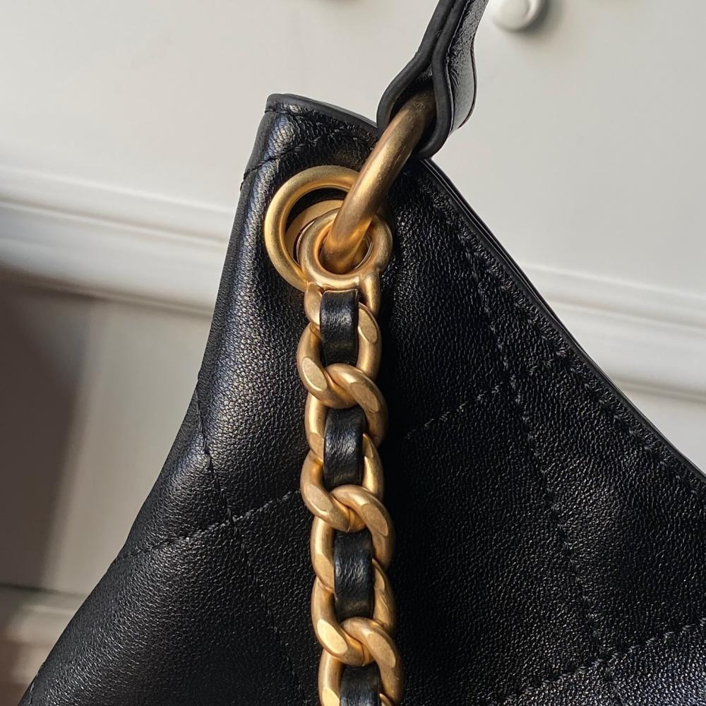 Gold Calfskin Hobo Bag