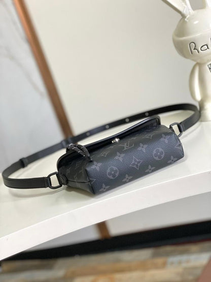 Modern Italian-Inspired Silver Canvas Top Handle Bag