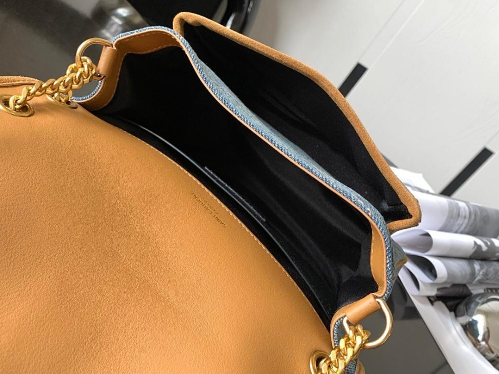 Italian-Inspired Stylish Gold Denim Crossbody Bag
