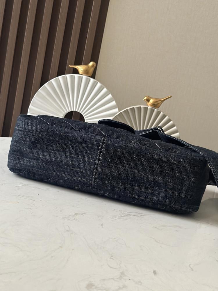 Silver Denim Crossbody Bag