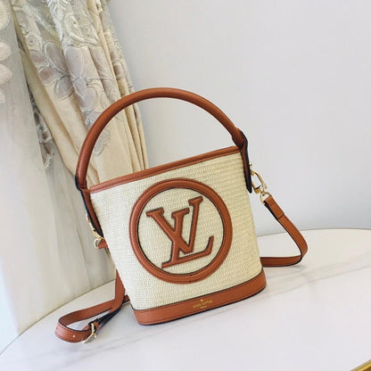 Modern Italian-Inspired Woven Raffia Tote Bag
