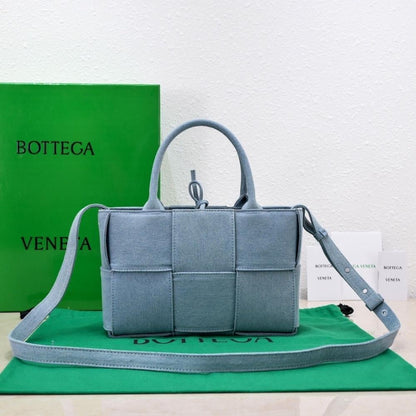 Modern Denim Top Handle Bag