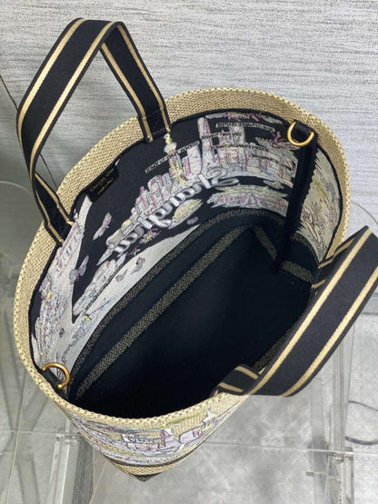 Embroidered Top Handle Bag