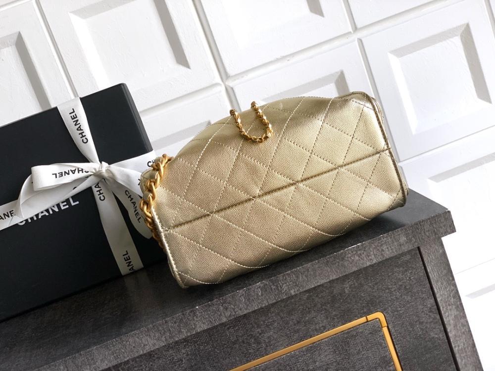Gold Leather Hobo Bag