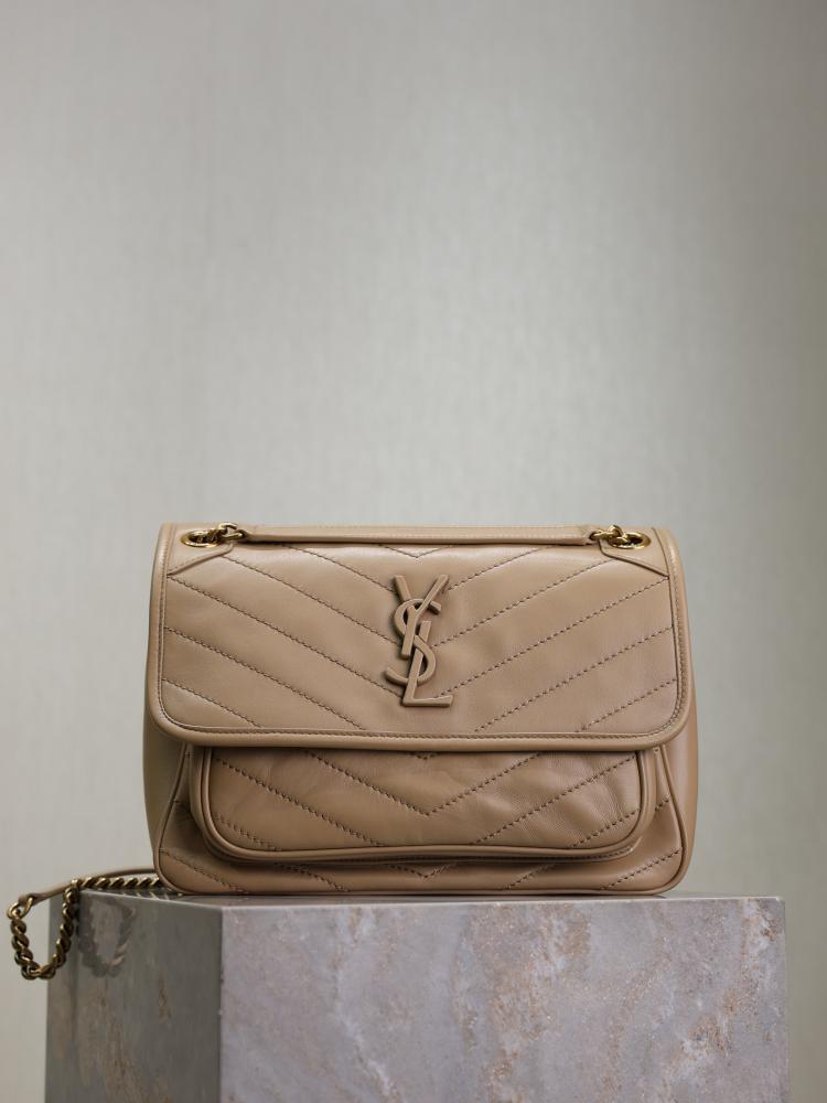Gold Lambskin Top Handle Bag