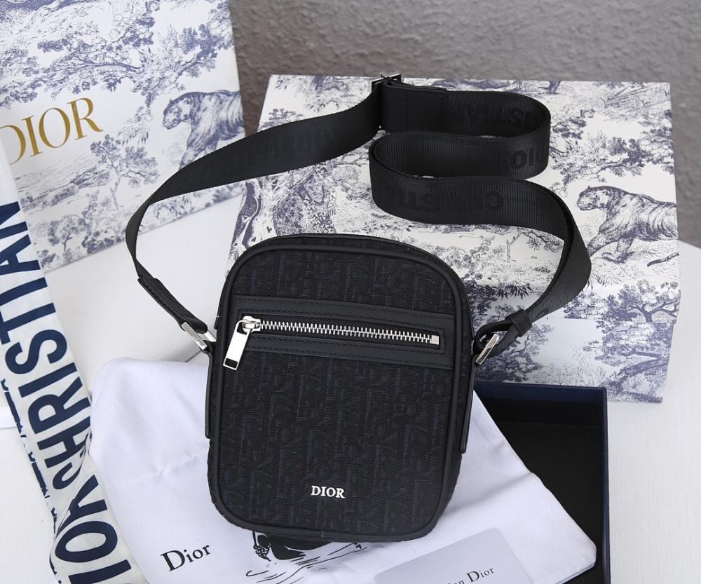 Classic Elegant Black Printed Calfskin Shoulder Bag