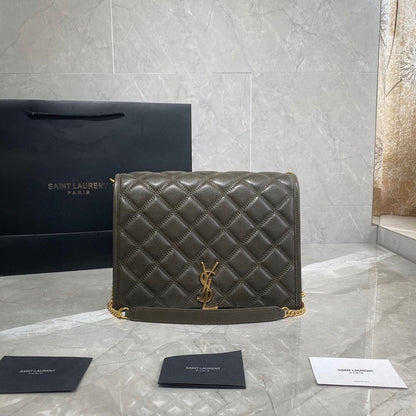 Alma Gold Quilted Leather Shoulder Bag