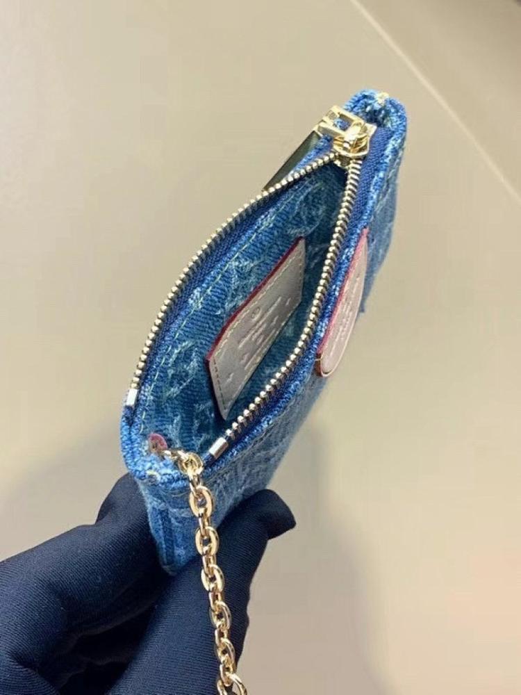 Stylish Refined Blue Calfskin Wallet
