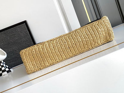 VLogo Signature Raffia Crossbody Bag