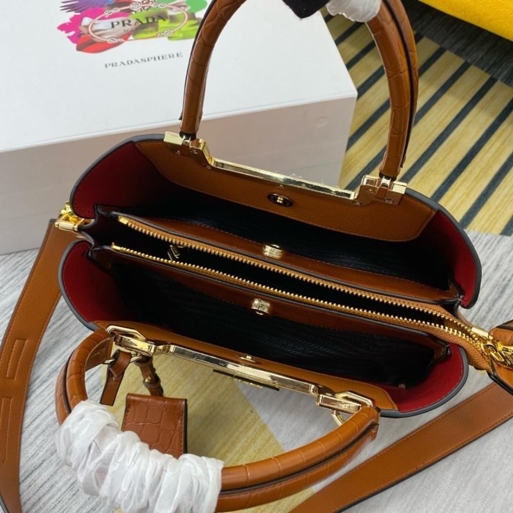 Modern Italian-Inspired Calfskin Top Handle Bag