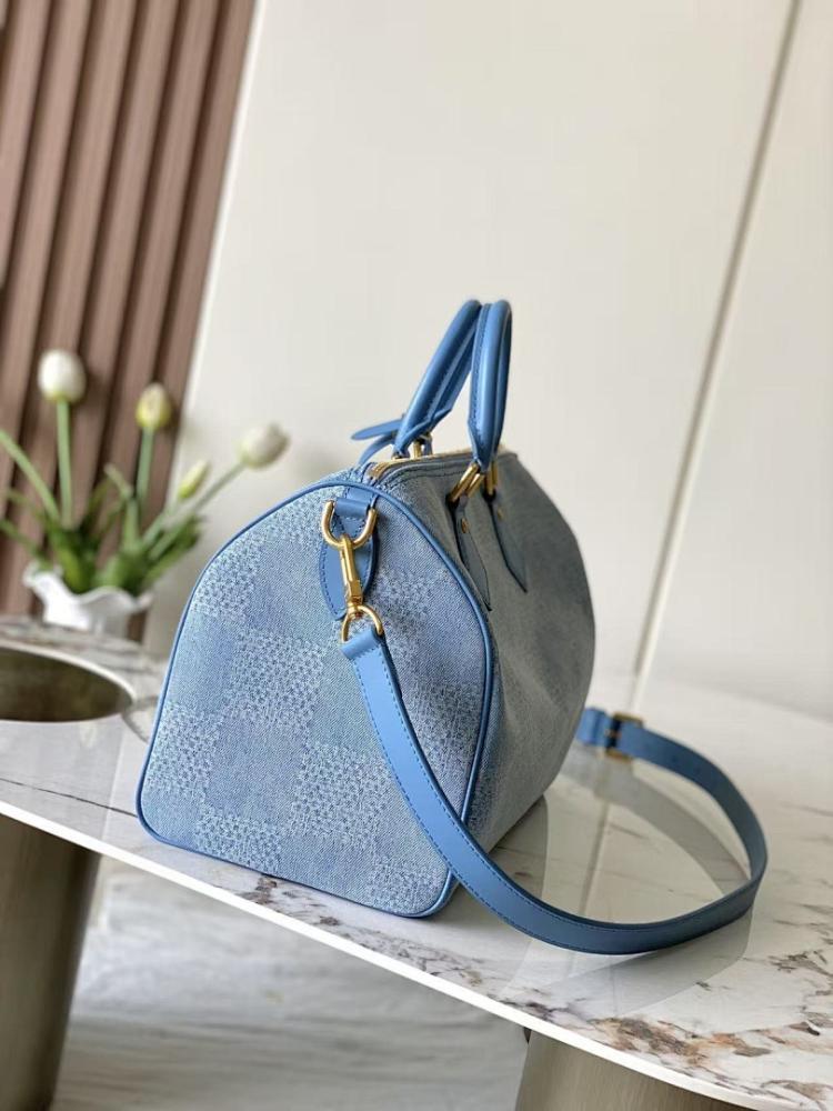 Modern Refined Denim Top Handle Bag