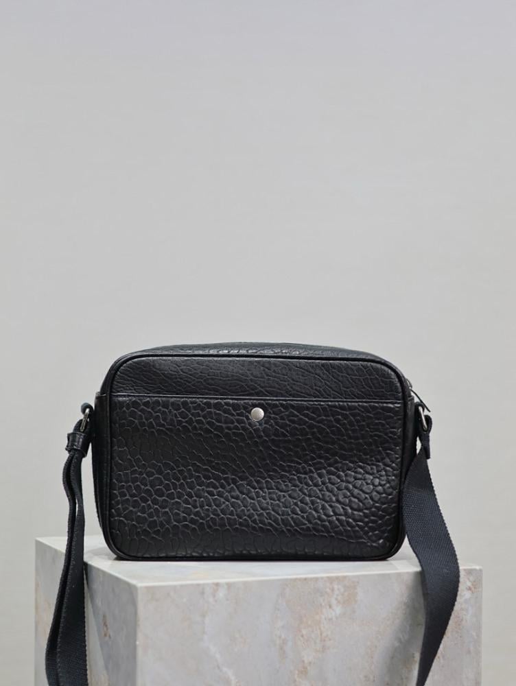 Italian-Inspired Stylish Black Leather Crossbody Bag