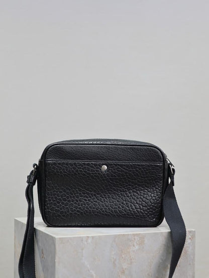 Italian-Inspired Stylish Black Leather Crossbody Bag