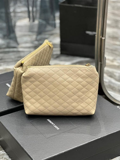 Modern Elegant Gold Quilted Lambskin Bag