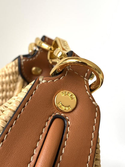 Gold Woven Top Handle Bag