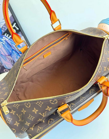 Keepall Monogram Leather Travel Bag