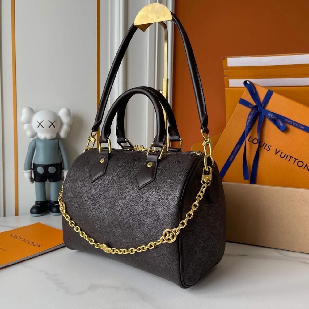 Stylish Refined Monogram Leather Top Handle Bag