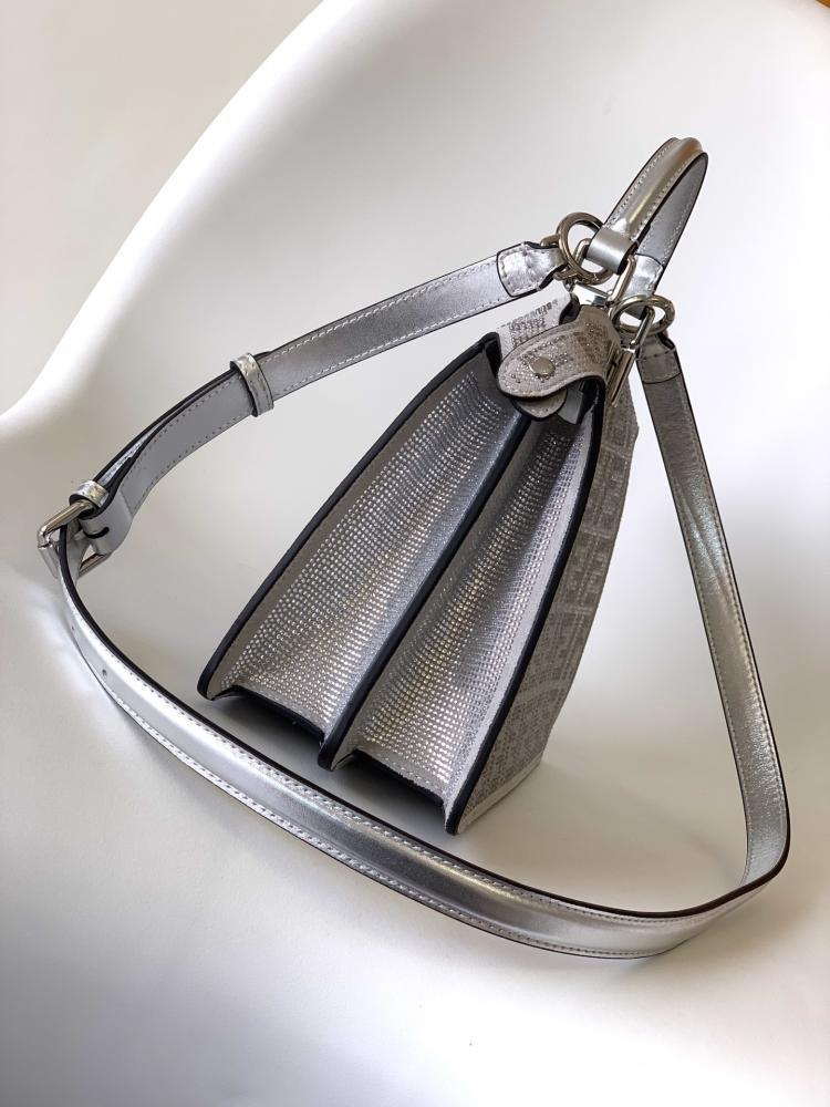 Silver Crystal-Embellished Shoulder Bag