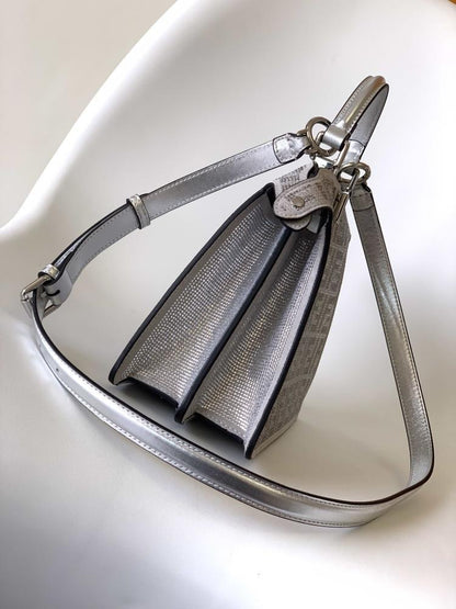 Silver Crystal-Embellished Shoulder Bag