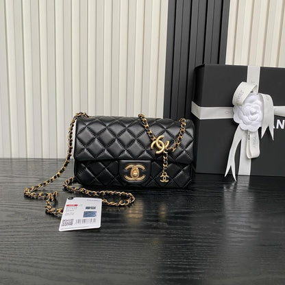Gold Leather Top Handle Bag