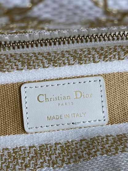 Gold Embroidered Top Handle Bag