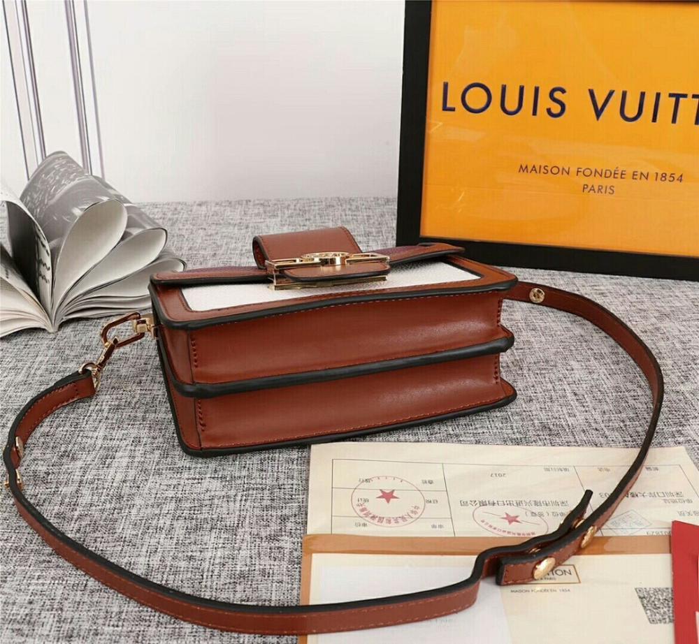 Dauphine Black Calfskin Shoulder Bag