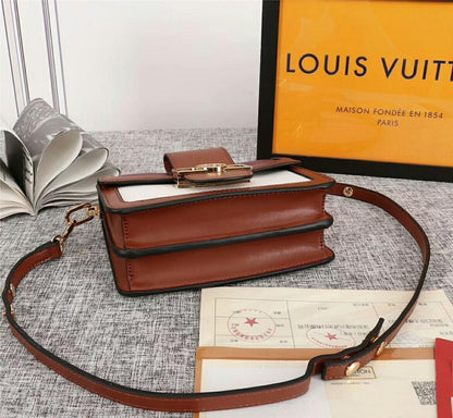 Dauphine Black Calfskin Shoulder Bag