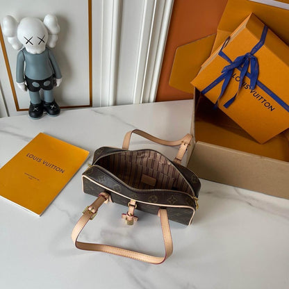 Stylish Monogram Leather Top Handle Bag – Limited Edition